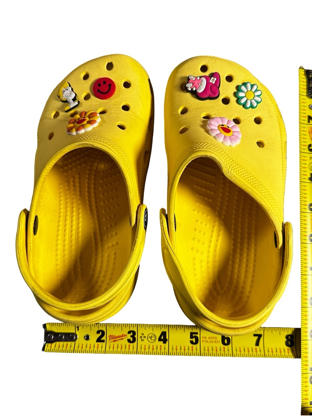 Crocs Kids J2 Classic Clog Yellow Big Kids Shoe Charms Casual Slip On - Picture 10 of 10
